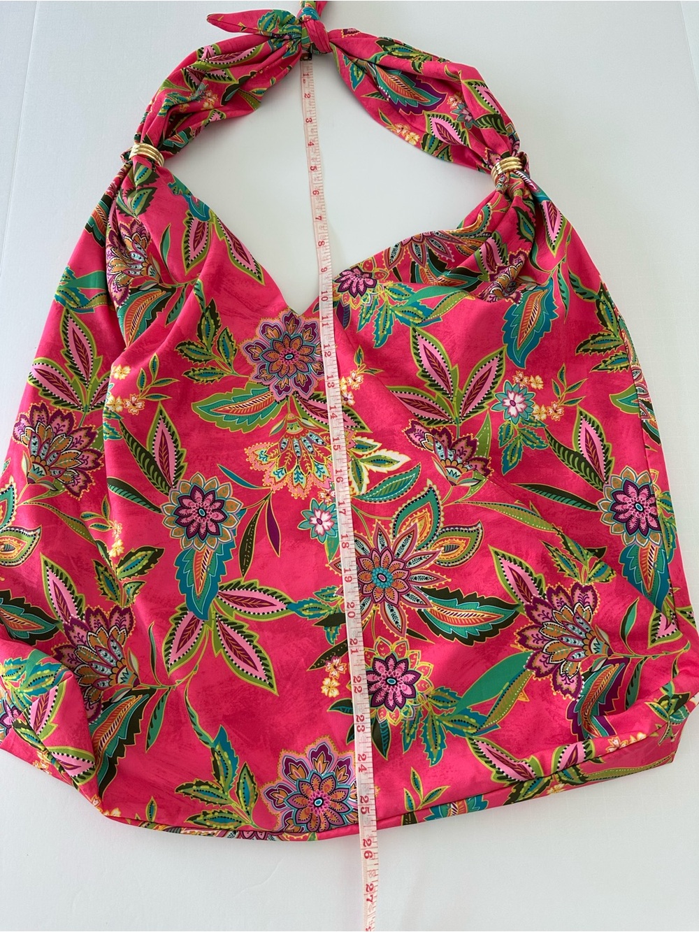 Johnny Was Flamingo Ring Beach Bag Vibrant Colors Satin Soft Material EUC - Picture 7 of 8
